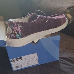 Hey Dude Wendy Corduroy Shoes in Purple and Multicolor